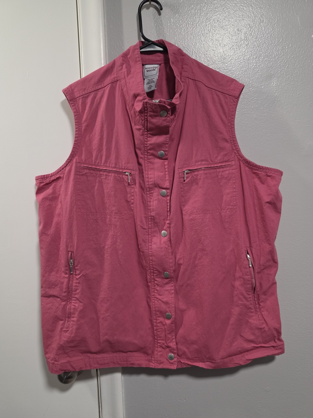 2XL 100% Cotton Pink Scandia Woods Utility Vest With Zip Pockets